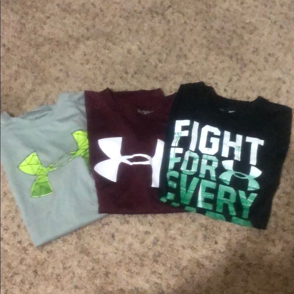 3 boys dry fit under armour shirts